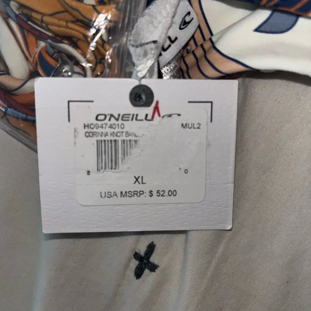 NEW O'Neill Corinna Floral Print Knot Bandeau Bikini Top XL - Picture 6 of 6